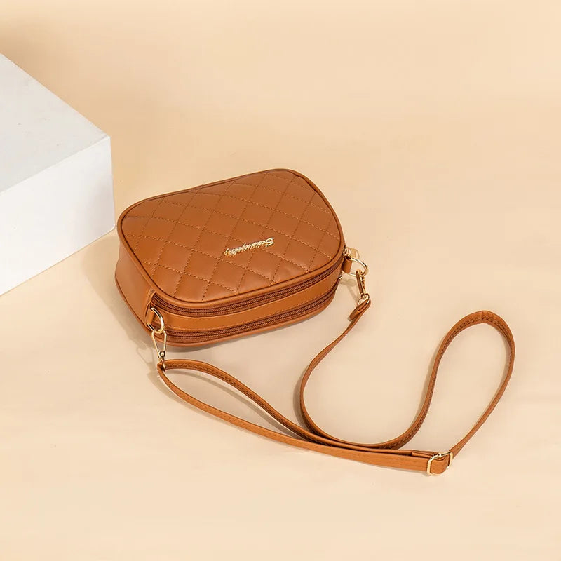 Diagonal Cross Camera Bag 2025 New Fashion and Simple Double Zipper Large Capacity