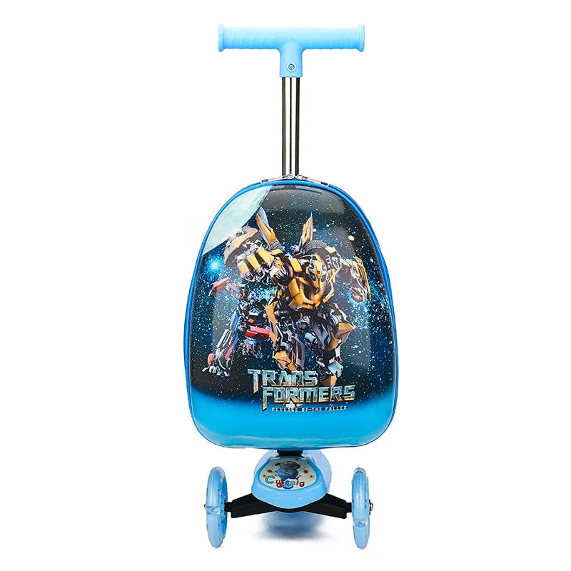 New cute skateboard suitcase scooter children's trolley luggage box 16 " boys and girls lovely carry-on bag student travel case