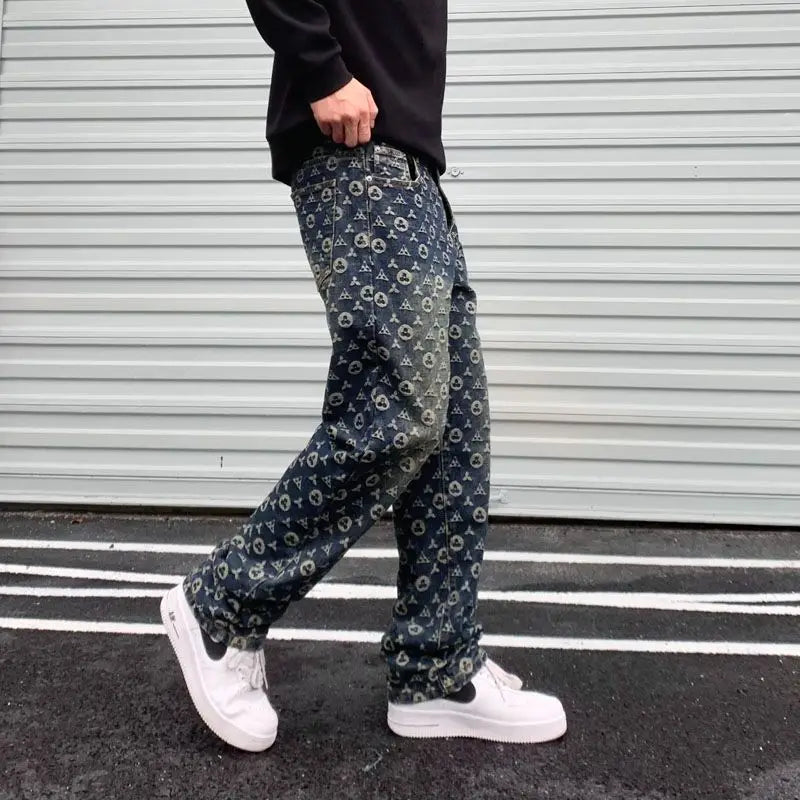 Men's Casual High Designer Jeans Hiphop Street