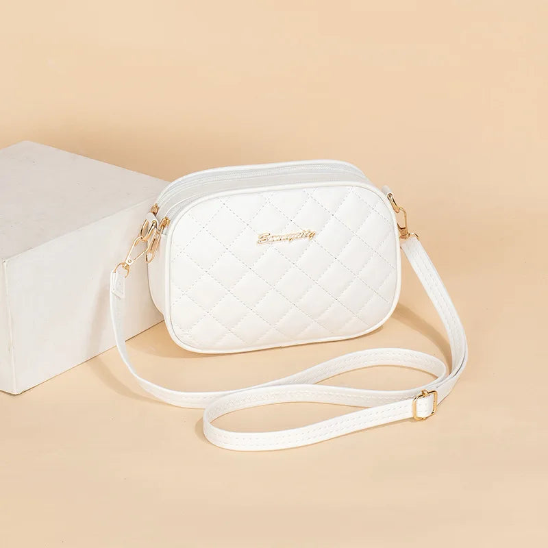 Diagonal Cross Camera Bag 2025 New Fashion and Simple Double Zipper Large Capacity