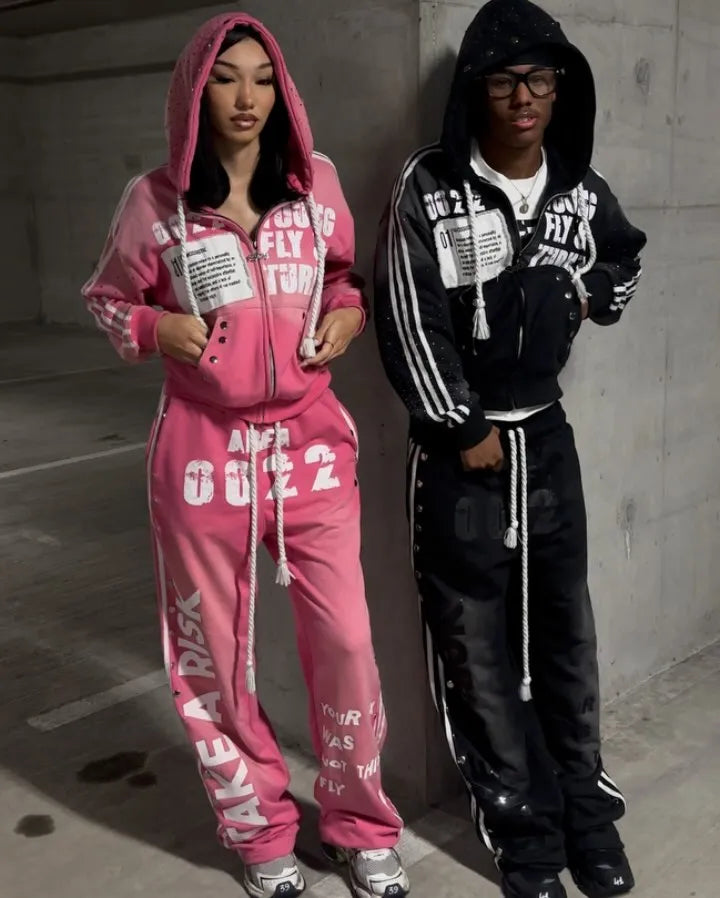 Hip Hop Hoodie Y2k Retro Klein Stone  Men And Women Streetwear