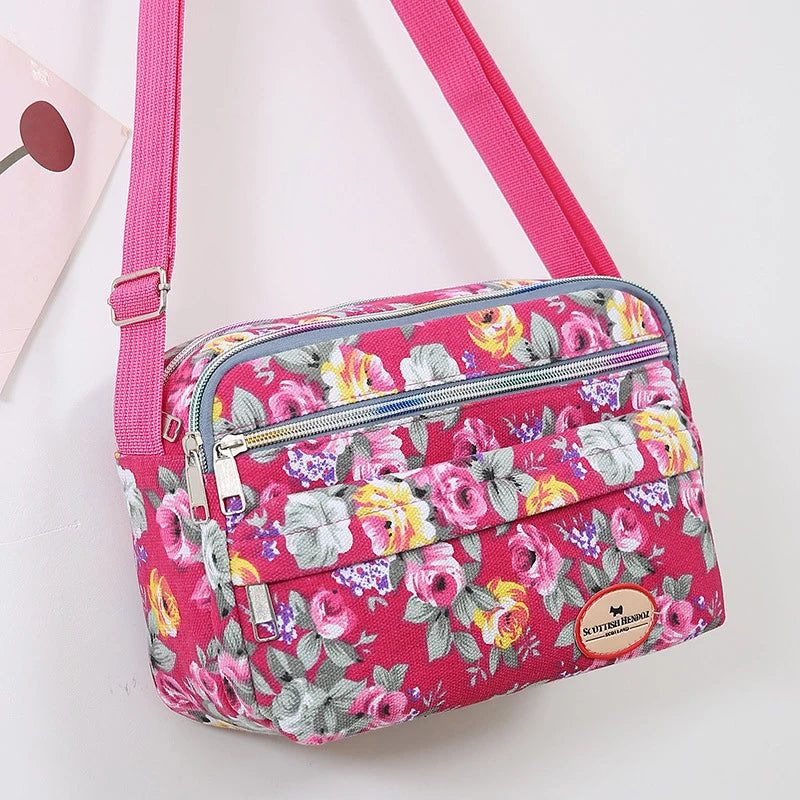 Women's Canvas Tote Bag Large Capacity Handbags Messenger Shoulder Bag Travel Handbag