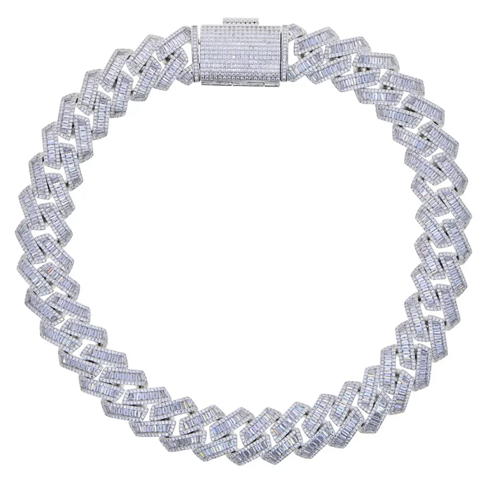 Big Heavy Hip Hop ice Men Jewelry Micro Pave Rock Punk Ice Out Cuban Chain Necklace 19mm