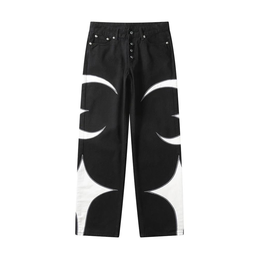 Men's Streetwear Straight Oversized Denim Trousers Unisex Cargo Pants