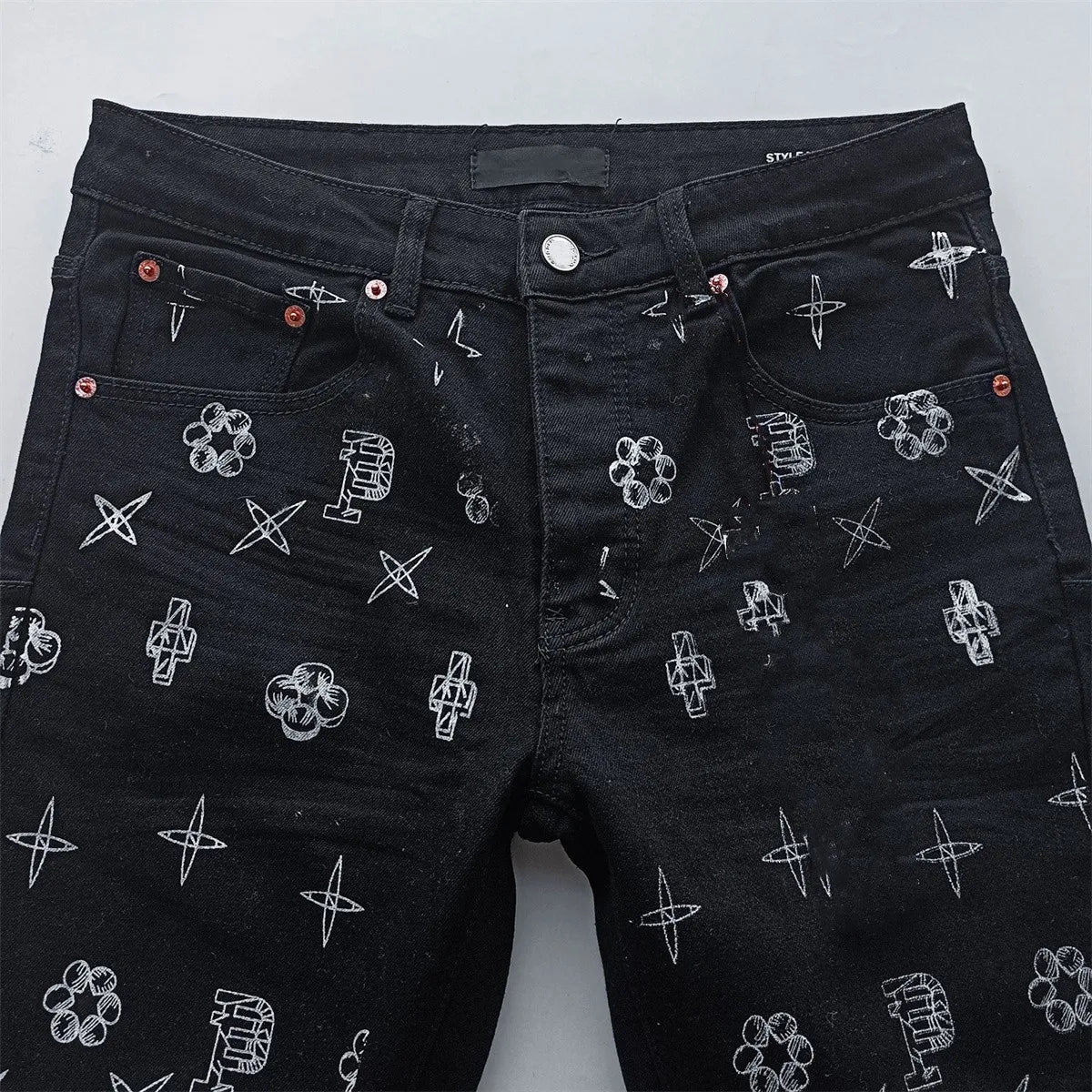 New Purples jeans Men High street Retro Fashion Skinny pants Trousers