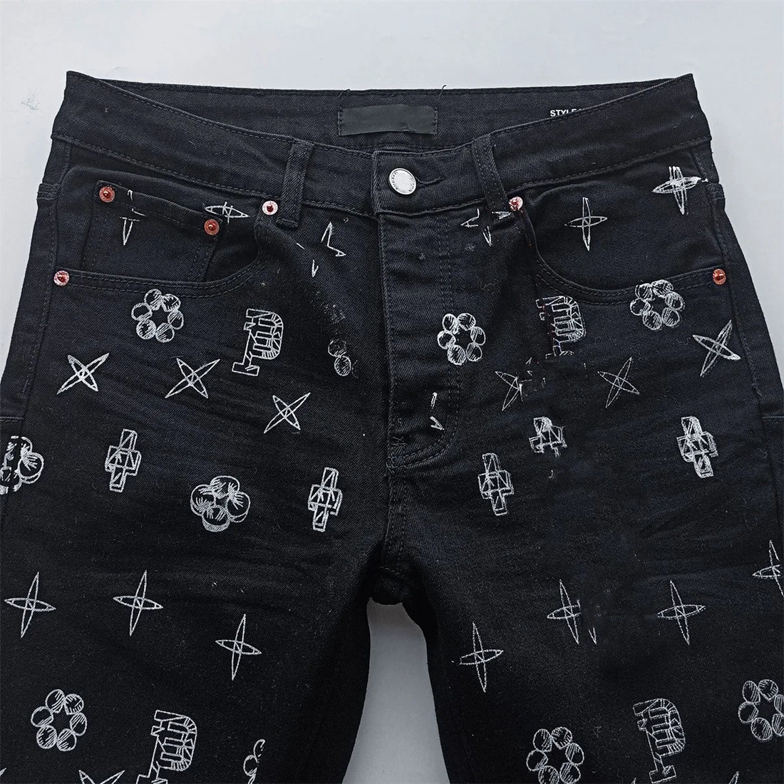 New Purples jeans Men High street Retro Fashion Skinny pants Trousers