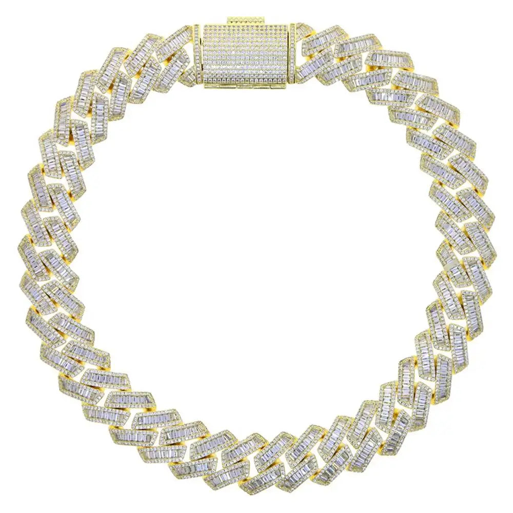 Big Heavy Hip Hop ice Men Jewelry Micro Pave Rock Punk Ice Out Cuban Chain Necklace 19mm