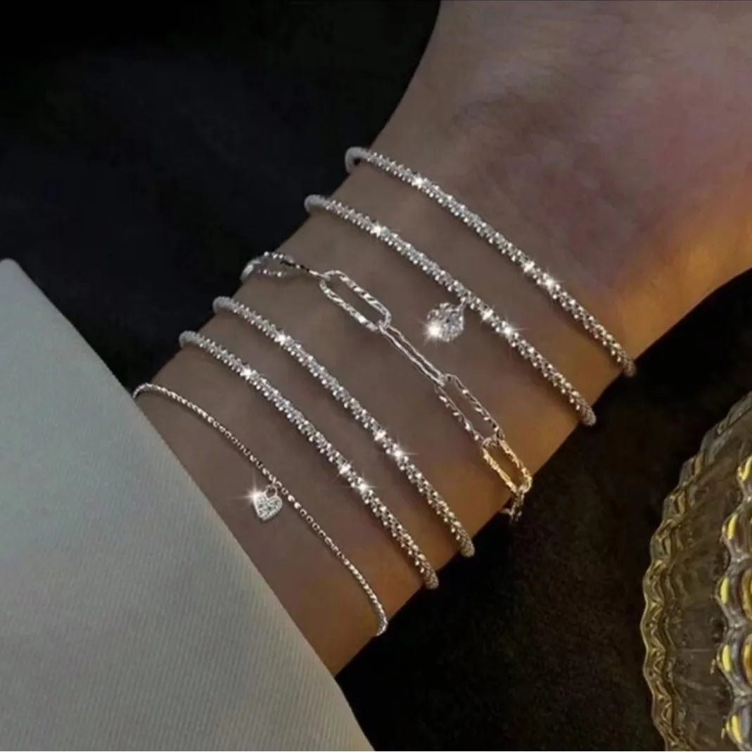 4Pcs/Set Fashion Snake Green Metal Bracelet For Women