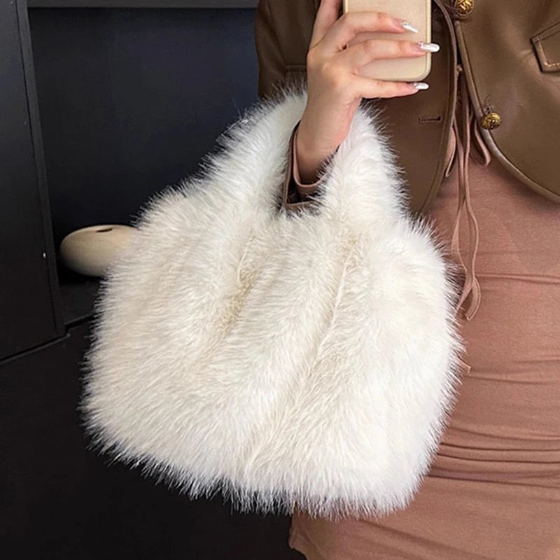 Girls Luxury Small Tote Bag Versatile Exquisite Autumn Winter Shoulder Handbag Gifts