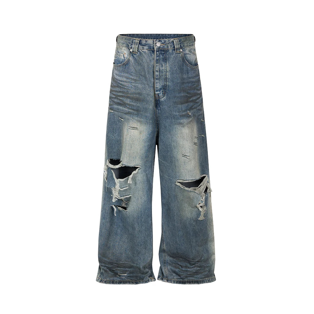 Wide Leg Jeans for Men and Women Streetwear Casual Denim Trousers Oversized Cargo Pants