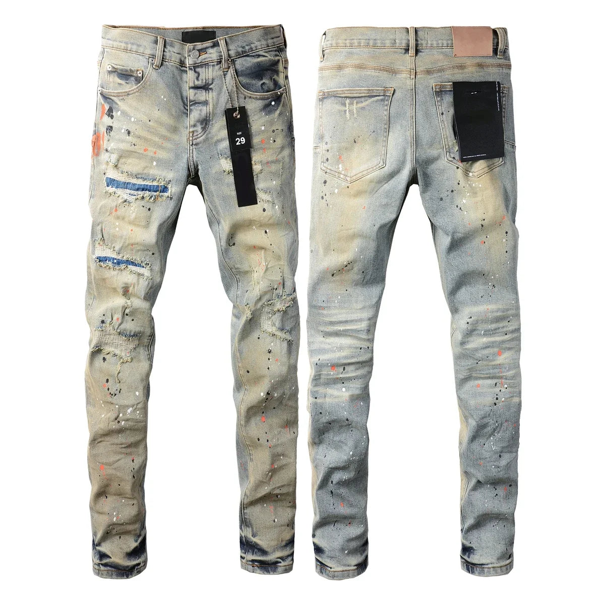 New Purples 2025 Men jeans with top street distressed Skinny Denim brands pants