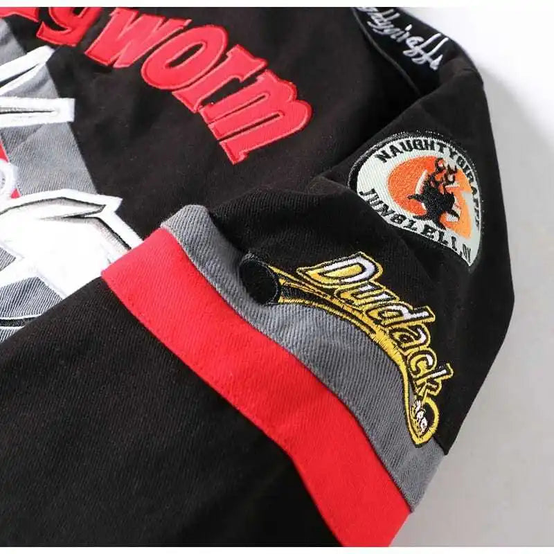 High Street Jacket Men Workwear Pure Cotton Zipper Long Sleeve Stand Collar