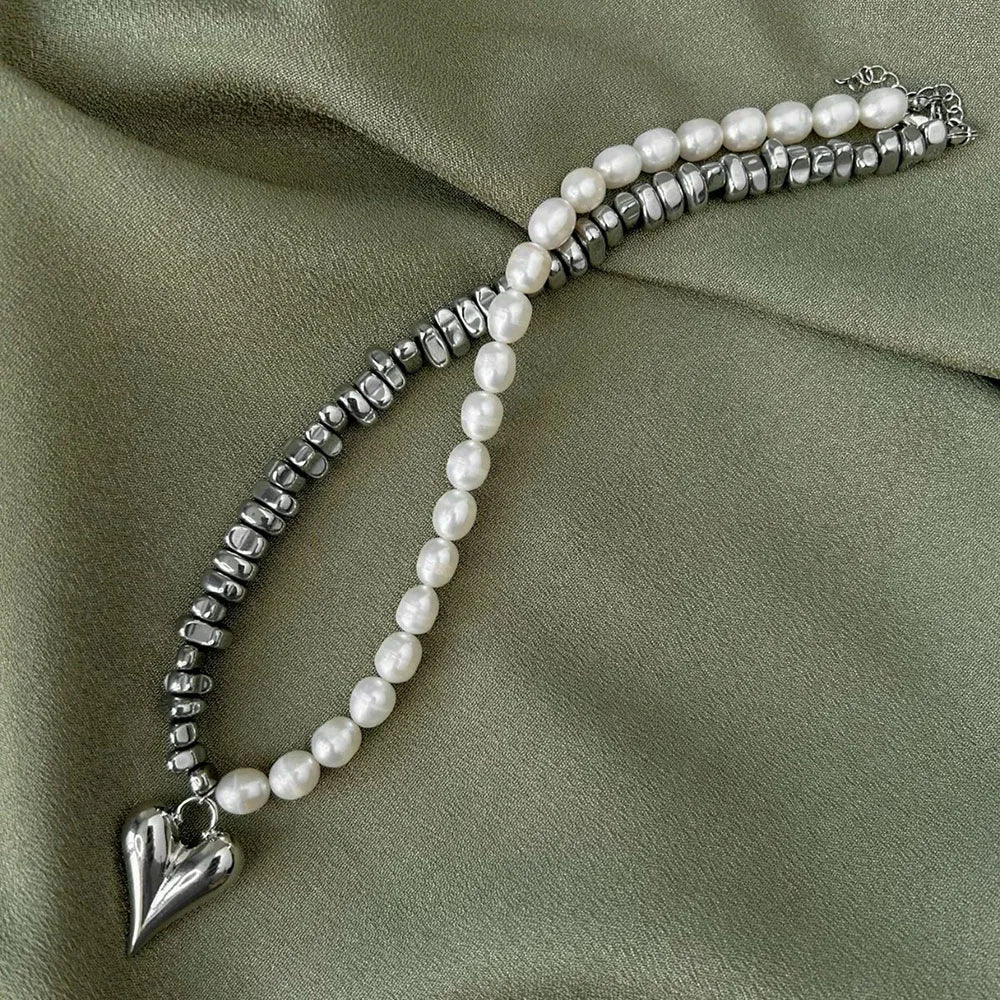 Chain Heart Pendant Necklace For Women Choker Dinner Party