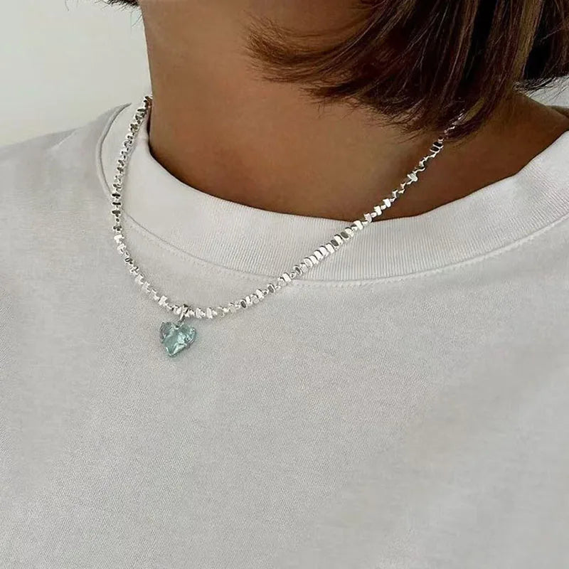 Design Chain With Crystal Heart Pendant Necklace for Women