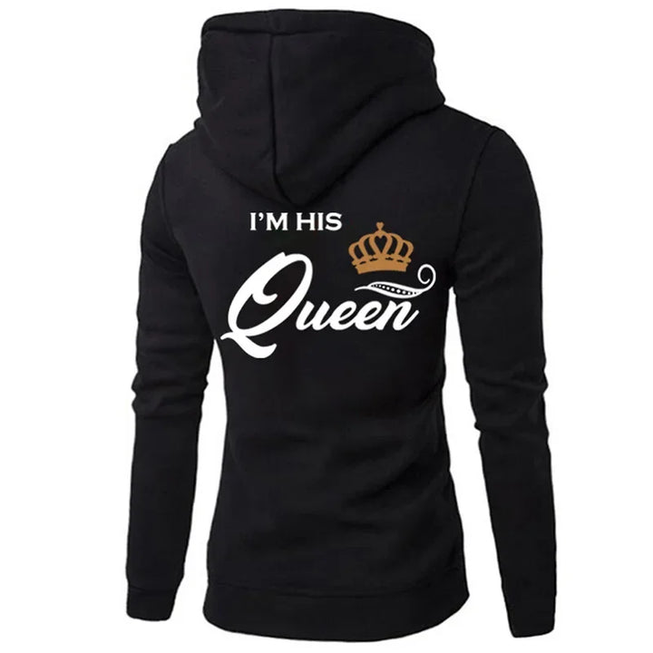 King And Queen Lover Hoodies Harajuku Fashion Casual Lovers Sweatshirt  Couple Hoodies