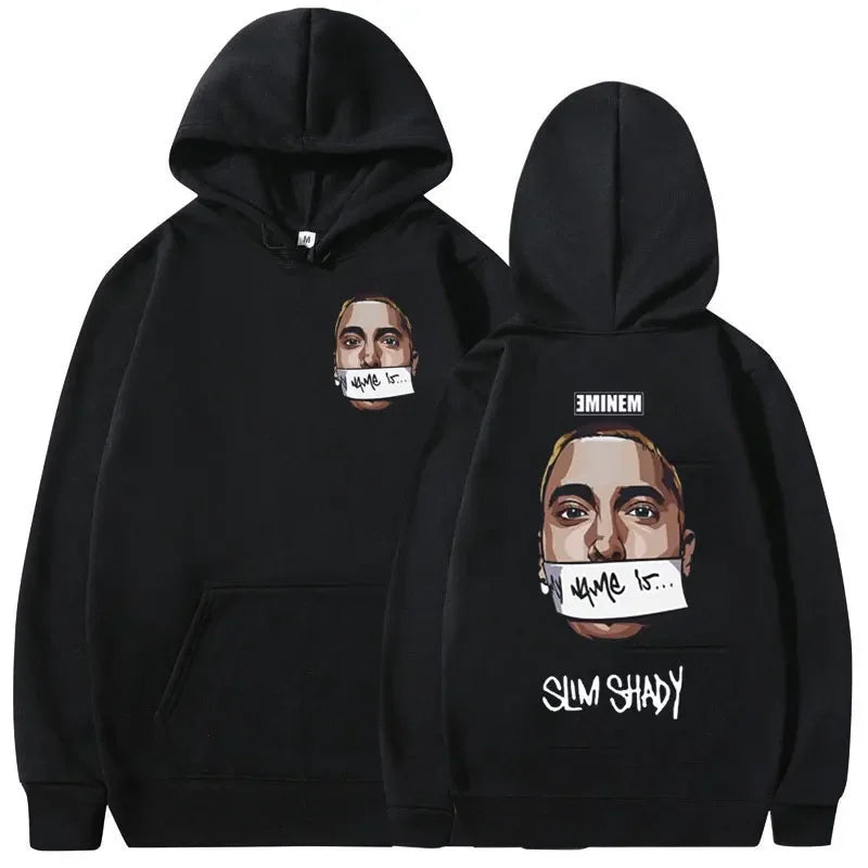 Eminem My Name Is Slim Shady Hoodie Men And Women Hip Hop Fashion Hoodies Y2K Streetwear