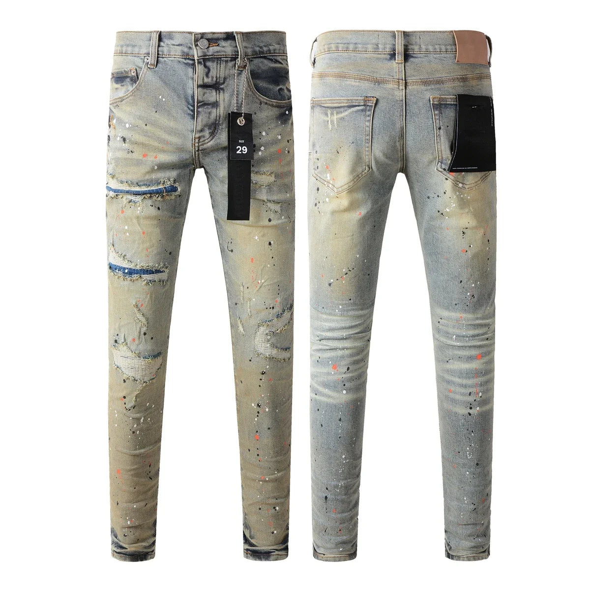 New Purples 2025 Men jeans with top street distressed Skinny Denim brands pants
