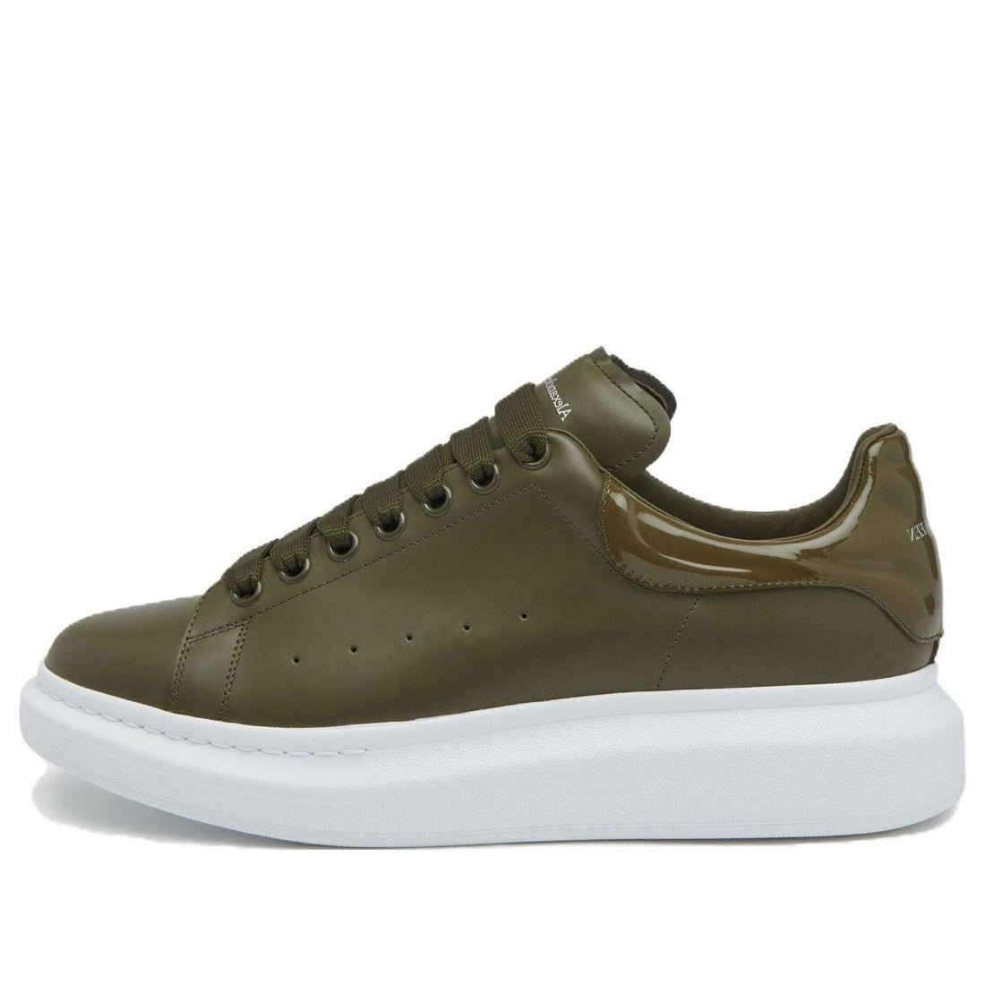 Alexander McQueen Oversized Leather Sneakers 'Olive Green' 777279WIE9C3211 #